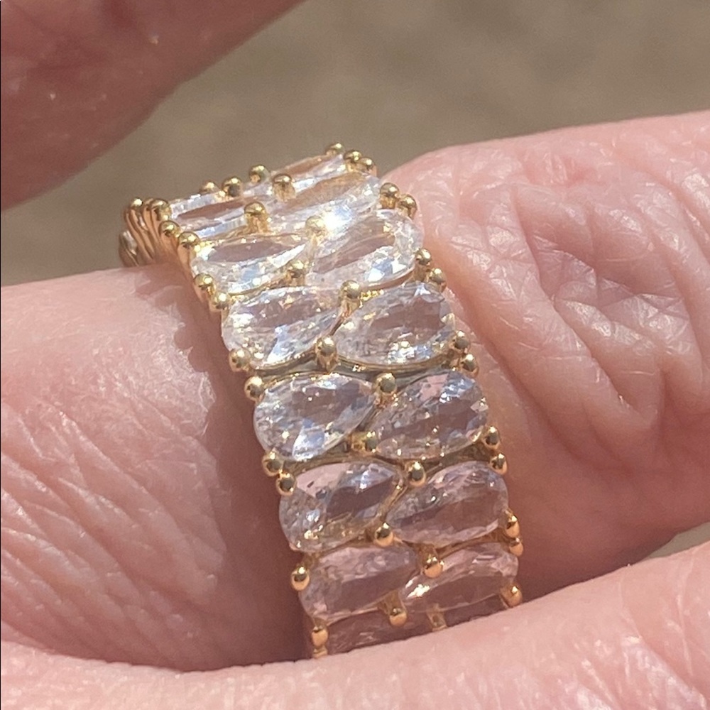 New 14k Gold Plated Copper Crystal Decor Ring